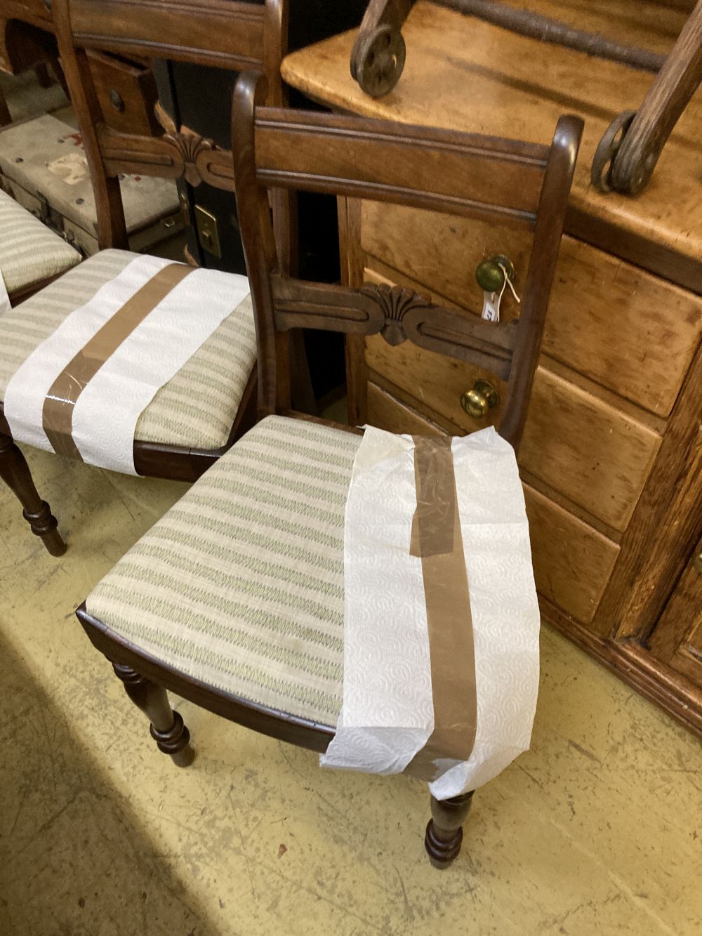 A set of eight Regency design mahogany dining chairs